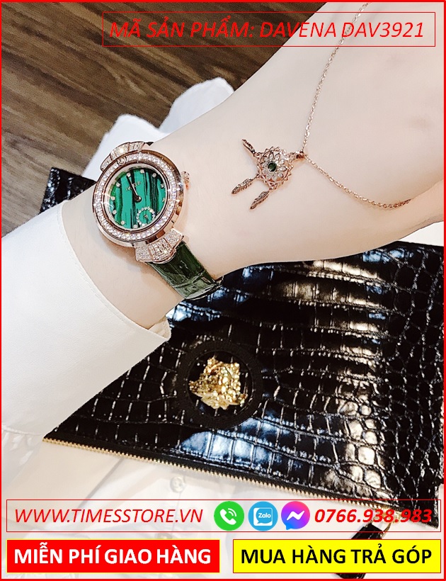 set-dong-ho-nu-davena-qua-tang-20-10-mat-tron-day-da-xanh-la-swarovski-rose-gold-dep-cao-cap-timesstore-vn