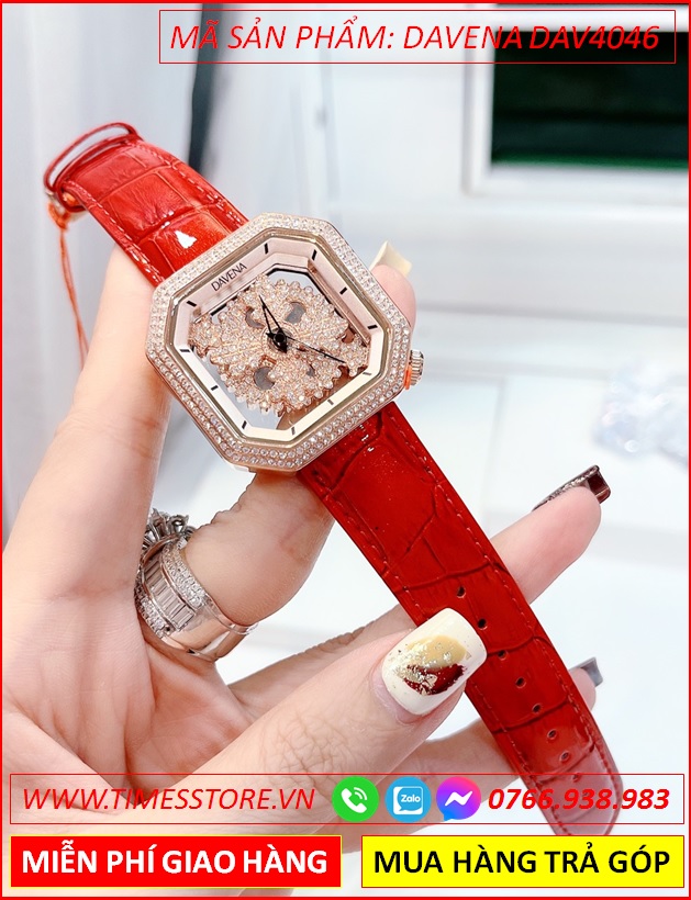 set-dong-ho-nu-davena-mat-vuong-canh-hoa-xoay-dinh-da-swarovski-rose-gold-day-da-do-dep-gia-re-timesstore-vn