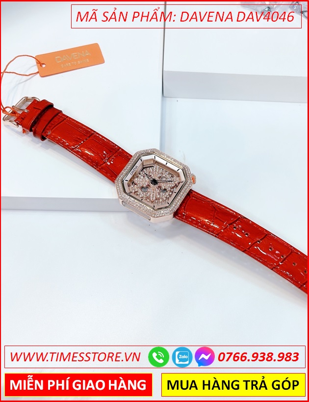 set-dong-ho-nu-davena-mat-vuong-canh-hoa-xoay-dinh-da-swarovski-rose-gold-day-da-do-dep-gia-re-timesstore-vn