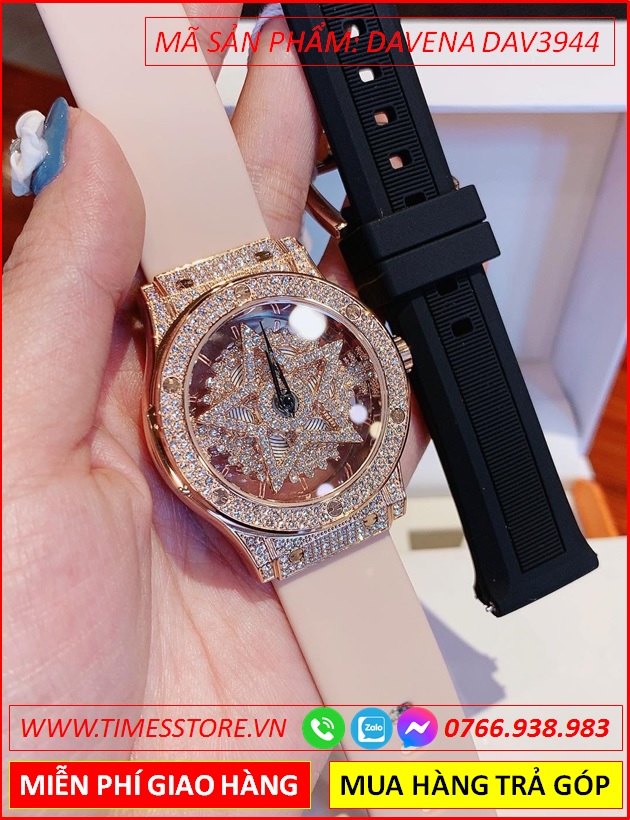 set-dong-ho-nu-davena-ngoi-sao-5-canh-mat-xoay-dinh-da-swarovski-rose-day-silicone-hong-dep-gia-re-timesstore-vn