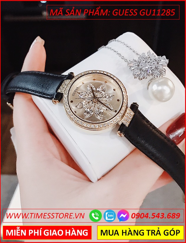 set-dong-ho-nu-guess-mat-tron-trang-dinh-hoa-pha-le-vien-da-swarovski-vang-gold-day-da-den-dep-gia-re-timesstore-vn