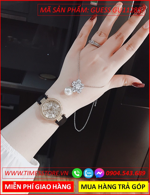 set-dong-ho-nu-guess-mat-tron-trang-dinh-hoa-pha-le-vien-da-swarovski-vang-gold-day-da-den-dep-gia-re-timesstore-vn