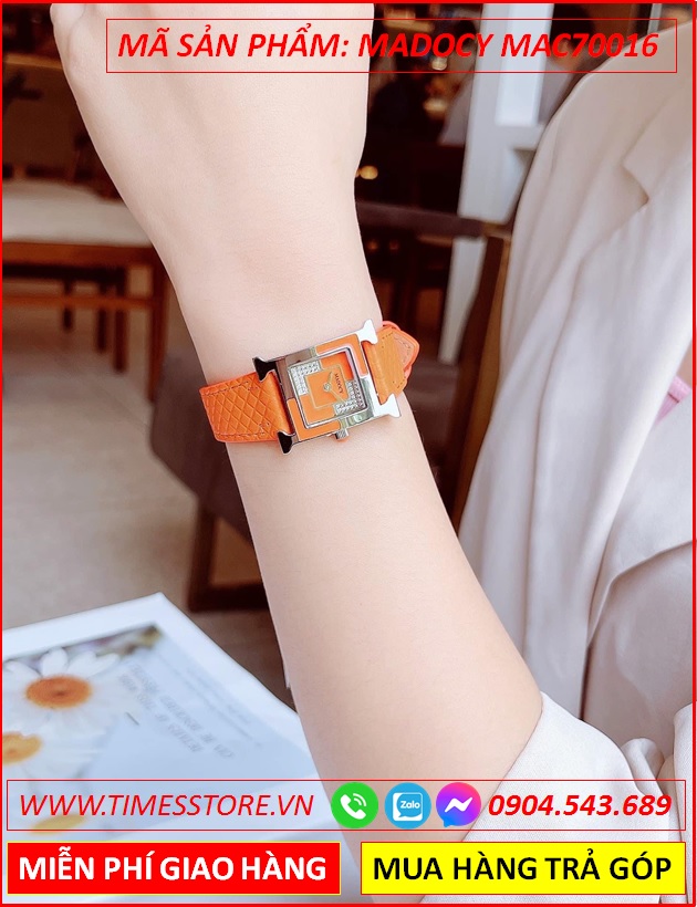 set-dong-ho-nu-madocy-mat-vuong-chia-4-goc-tua-hermes-dinh-da-rose-gold-day-da-cam-thoi-trang-dep-timesstore-vn