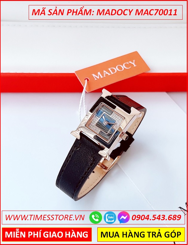 set-dong-ho-nu-madocy-mat-vuong-chia-4-goc-tua-hermes-dinh-da-rose-gold-day-da-den-thoi-trang-dep-timesstore-vn