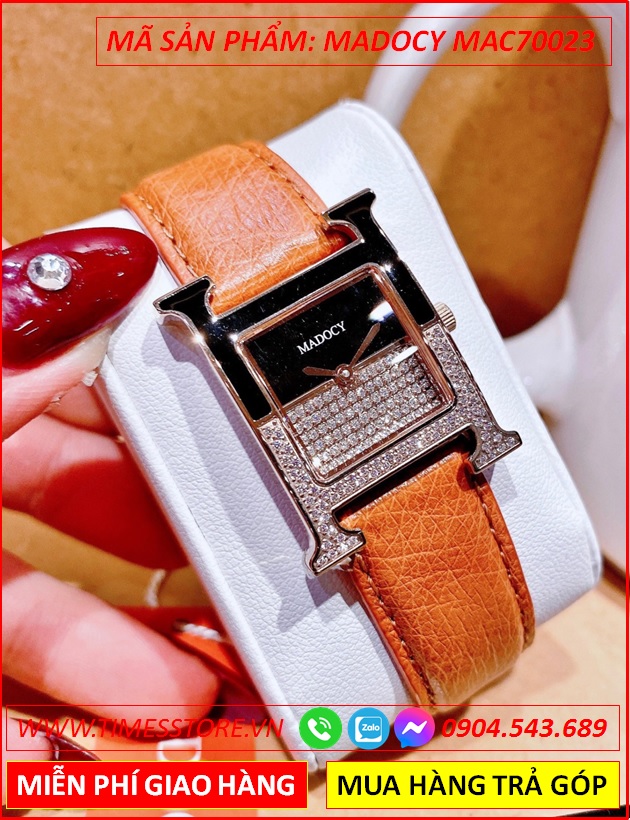 set-dong-ho-nu-madocy-tua-hermes-dinh-da-rose-gold-day-da-nau-thoi-trang-dep-timesstore-vn