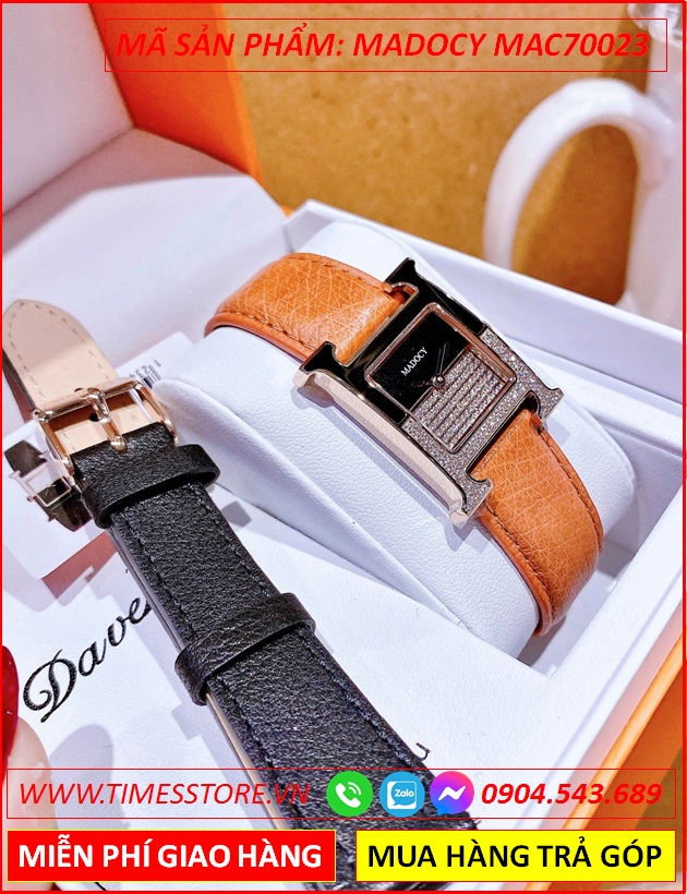 set-dong-ho-nu-madocy-tua-hermes-dinh-da-rose-gold-day-da-nau-thoi-trang-dep-timesstore-vn