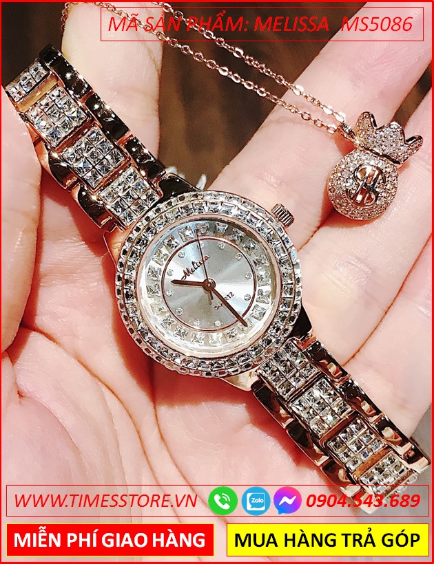 set-dong-ho-nu-melissa-mat-tron-dinh-da-swarovski-day-kim-loai-rose-gold-timesstore