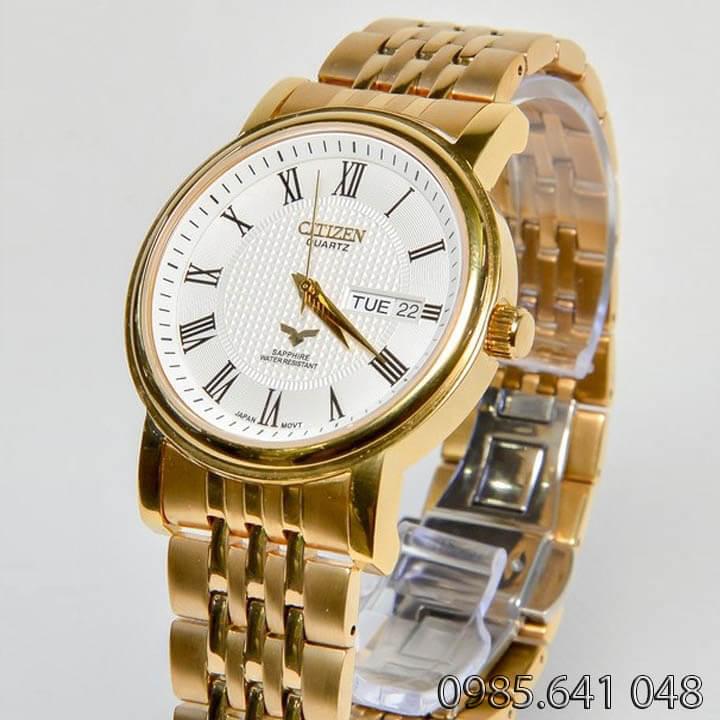Đồng hồ Citizen nam Gold mặt trắng sang trọng CZ04