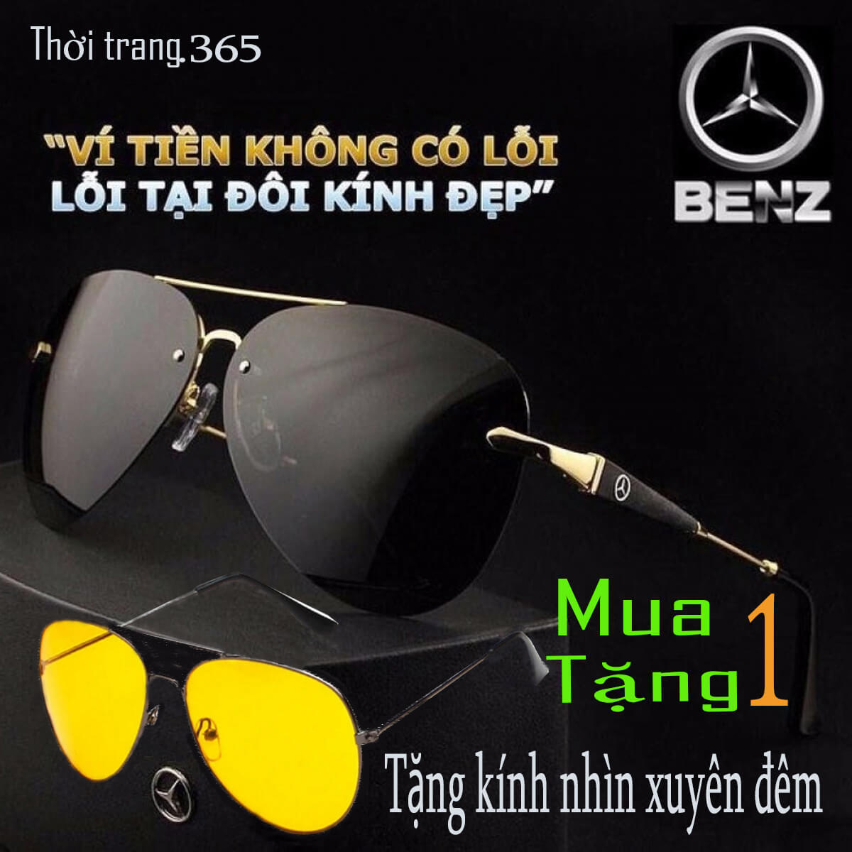 MẮT KÍNH MECCEDES BENZ TẶNG KÍNH NHÌN XUYÊN ĐÊM