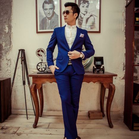 Vest cưới xanh coban