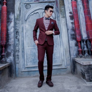 Vest cưới đỏ đô K965