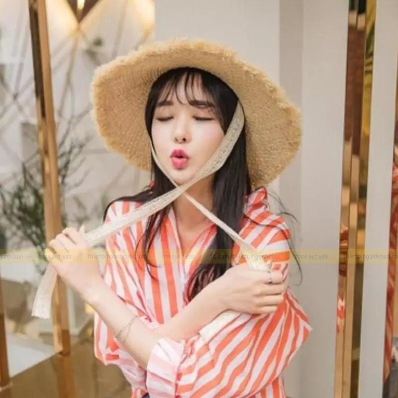 Mũ cói ren đẹp