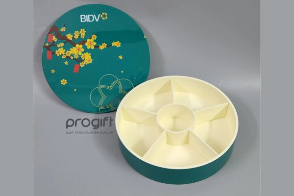 Quà tặng doanh nghiệp - Khay mứt sơn màu in logo riêng