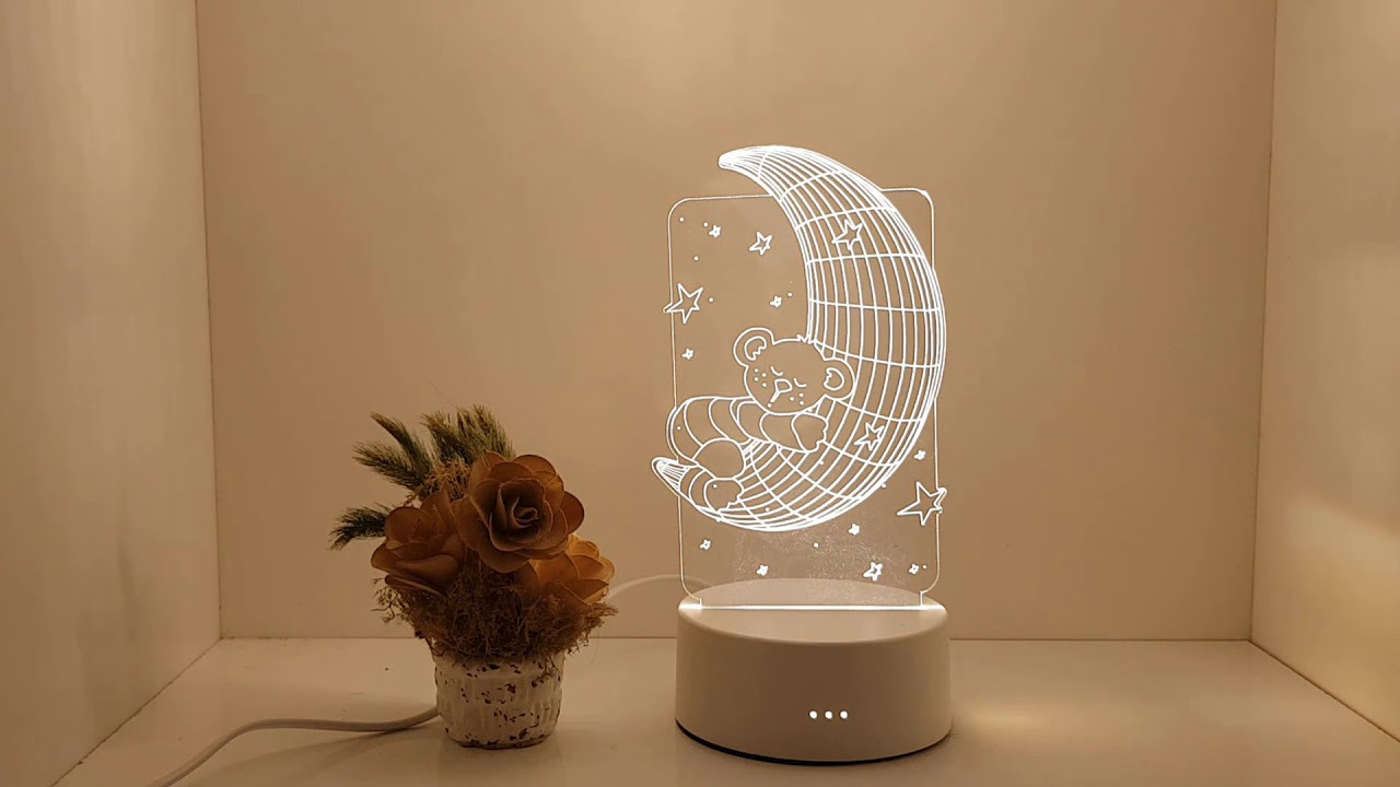 Đèn ngủ 3D với thiết kế hiện đại, hình ảnh sắc nét