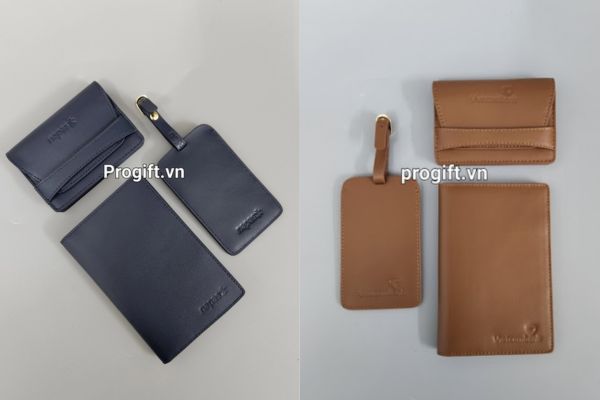 Set quà tặng ví da Passport và thẻ tên Vali