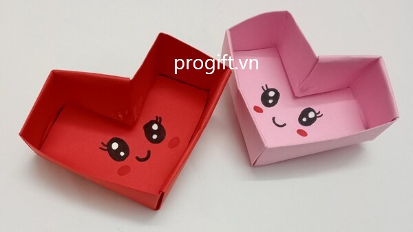 Cách làm hộp giấy tạo hình trái tim lãng mạn