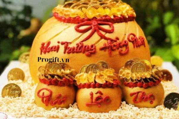 Bánh kem chức mừng khai trương hồng phát, may mắn