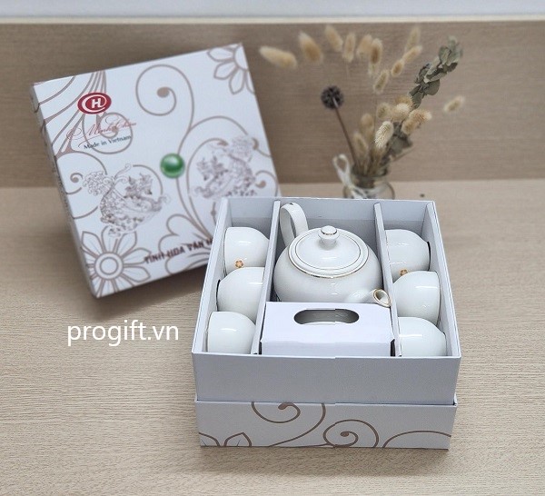 Bộ ấm trà gốm sứ sang trọng thích hợp làm quà tặng cho doanh nghiệp