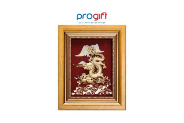 Tranh mạ vàng rồng phú quý