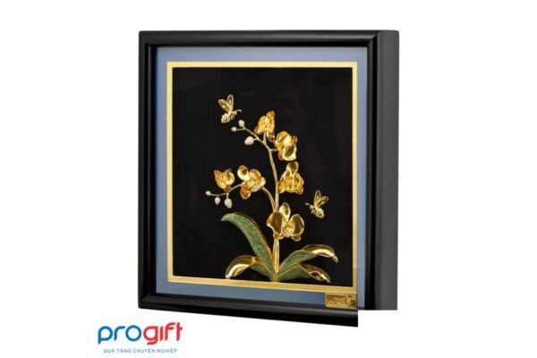 Tranh mạ vàng hoa phong lan