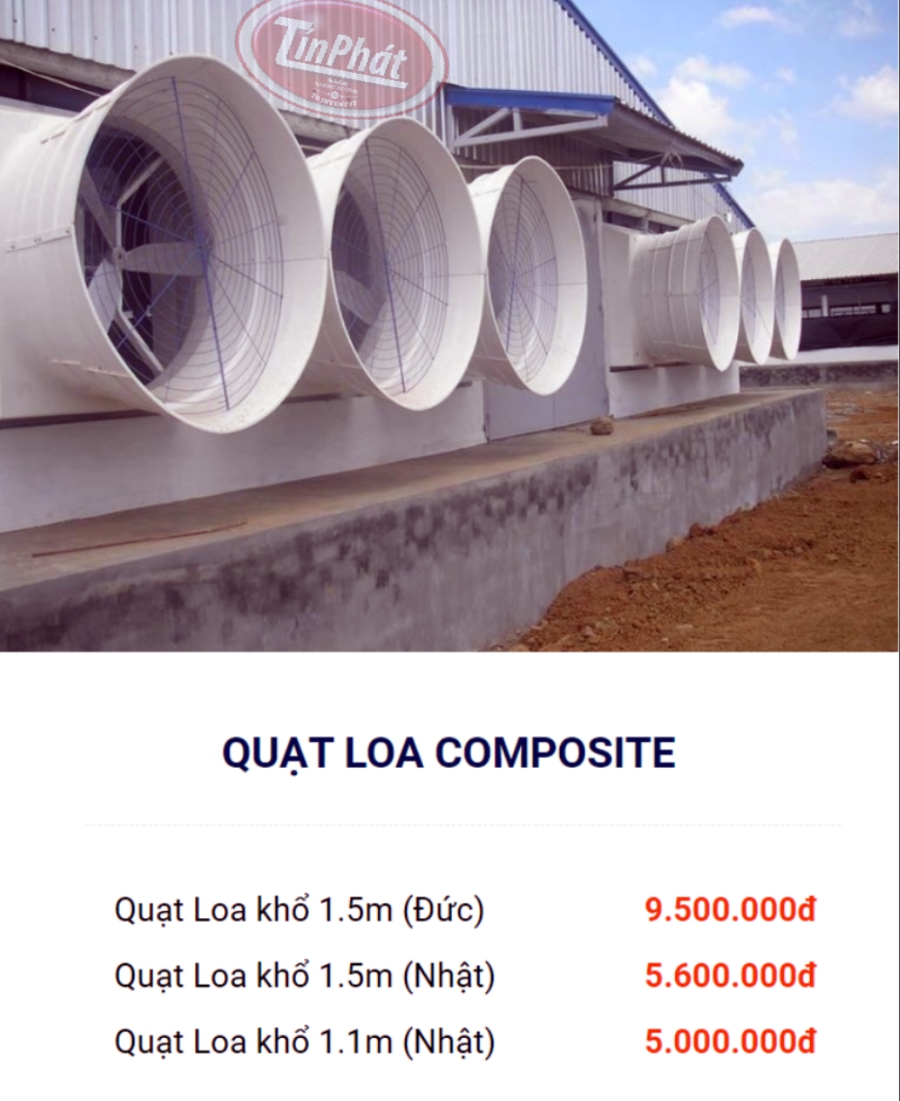 giá quạt hút gió cho trang trại gà, trại heo, trại vịt