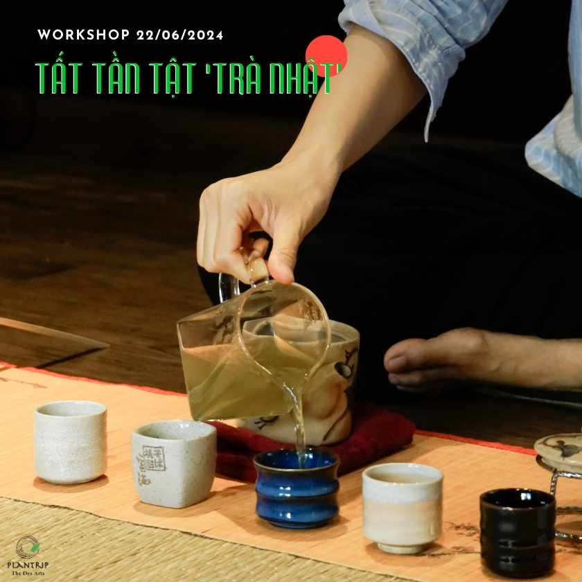 Hoạt động pha trà, thưởng trà trong buổi workshop do Plantrip Cha tổ chức.