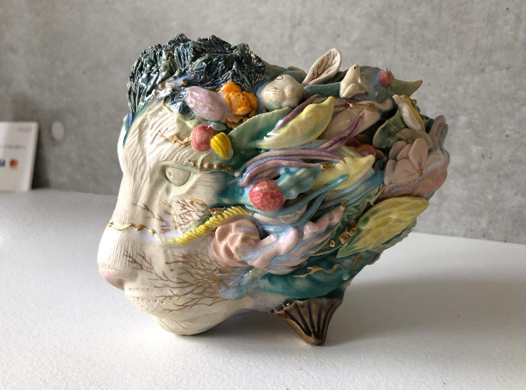 Tác phẩm chén trà đầu sư tử của Oishi Sayaka (Ảnh: sưu tầm)