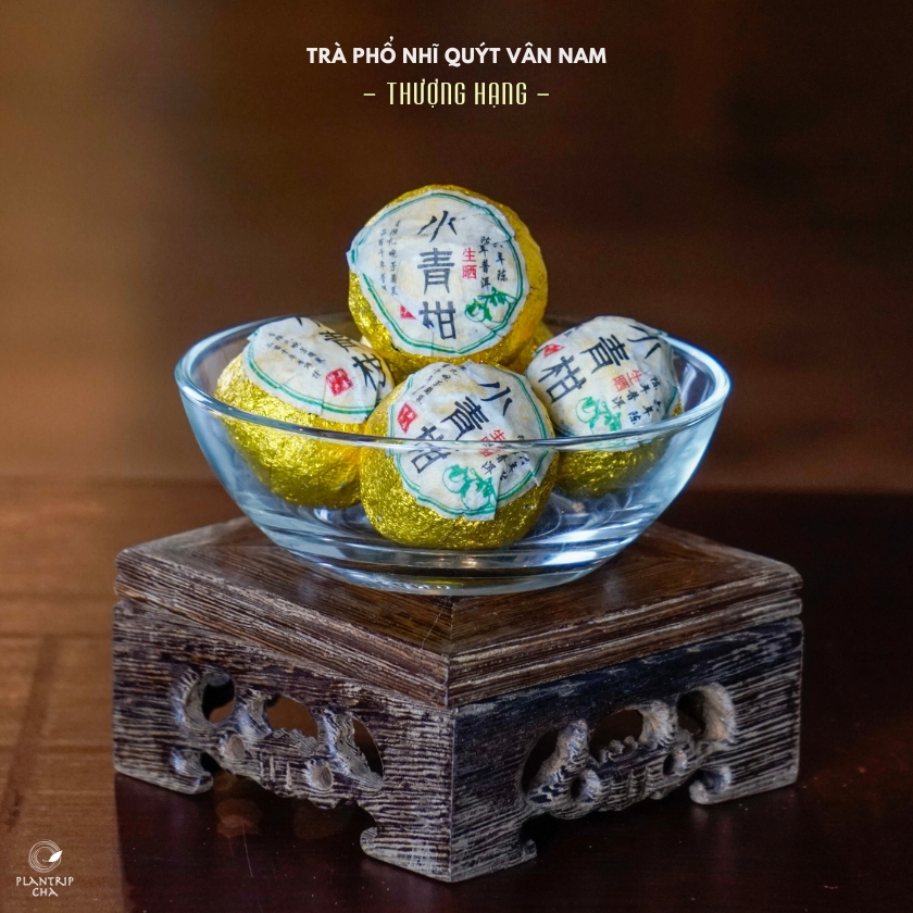 Trà Phổ Nhĩ Quýt Vân Nam (Tiểu Thanh Cam) có hương thơm thoang thoảng, vị trà êm dịu.