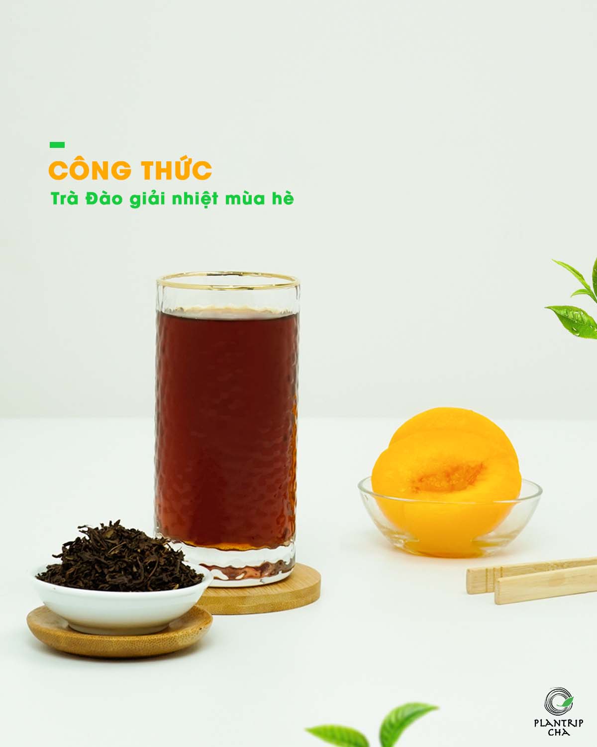 Trà Đào thơm ngon pha từ Trà Đen OP.