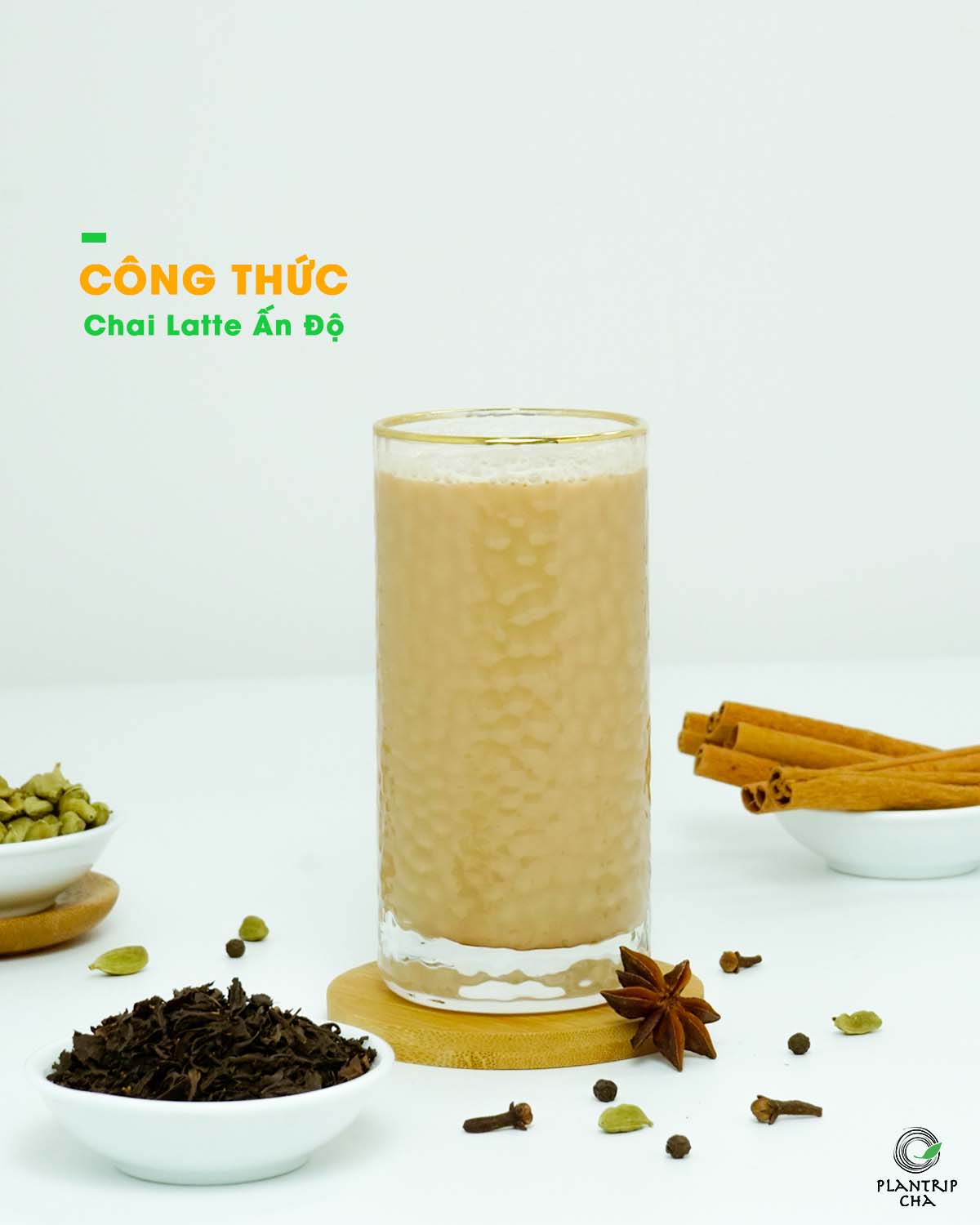 Chai Latte nổi tiếng tại Ấn Độ và phổ biến khắp Châu Âu pha từ Trà Đen OP Hảo Hạng.