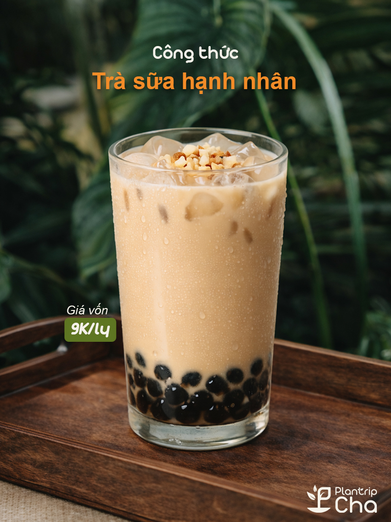 Trà sữa sen hạnh nhân.