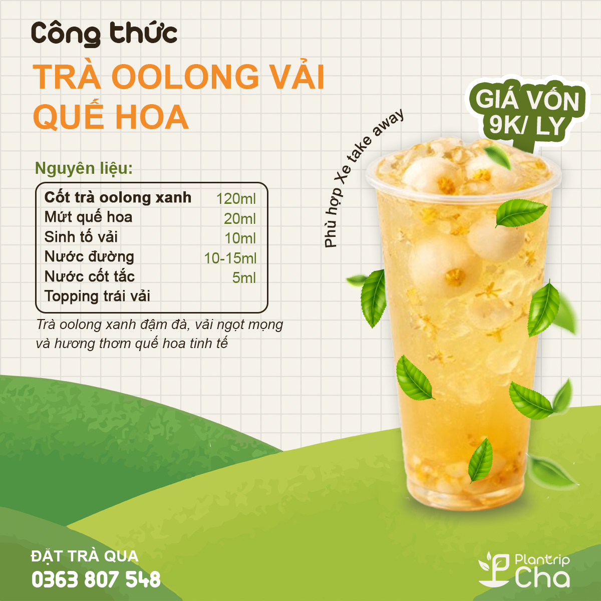 Trà oolong vải quế hoa.