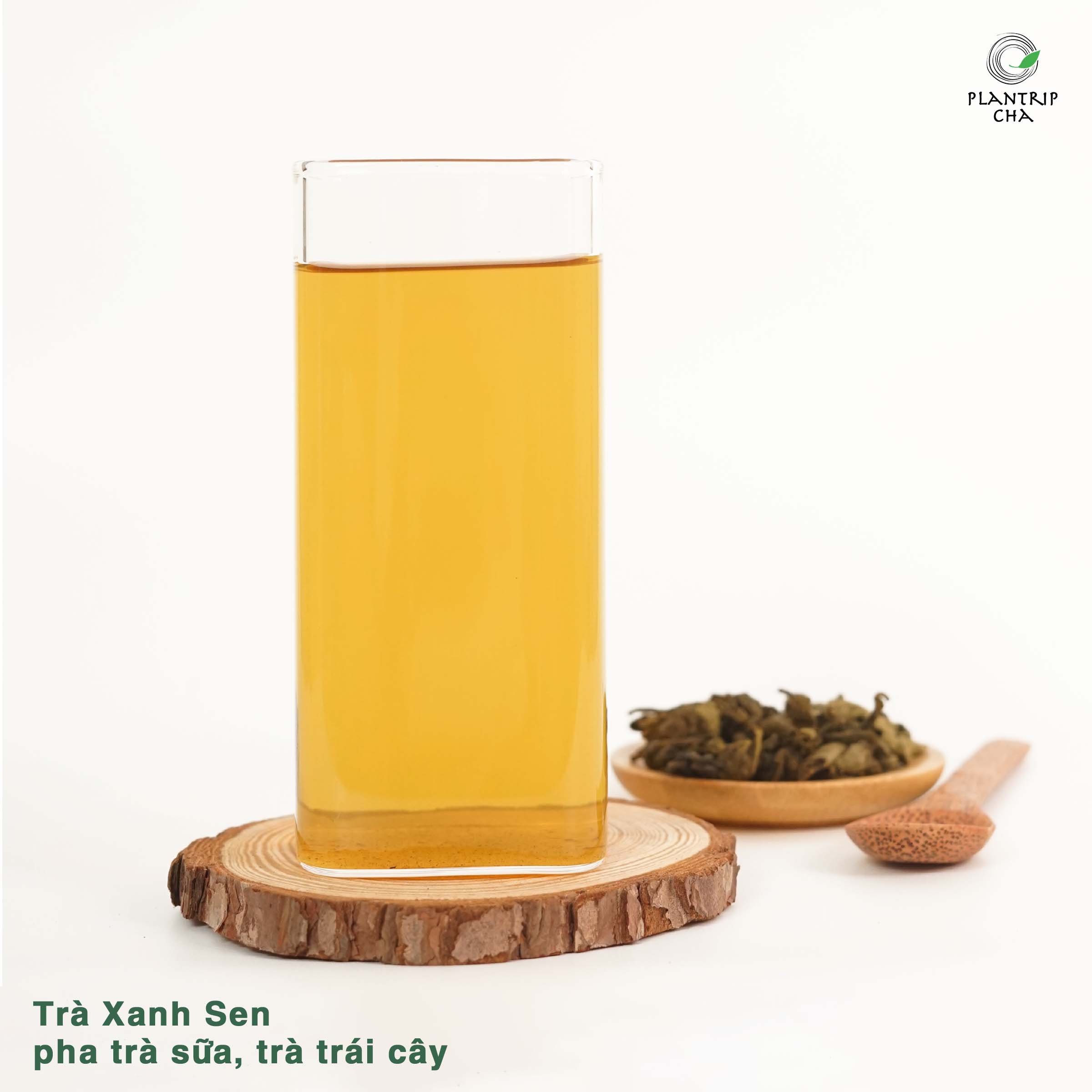 Trà Xanh Sen AT pha trà sữa, trà trái cây có hương thơm độc đáo, vị trà tươi mát và màu trà trà đẹp mắt.