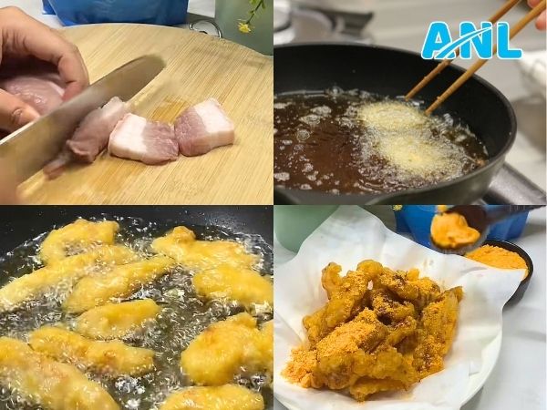 Cách làm món ba chỉ chiên lắc trứng muối