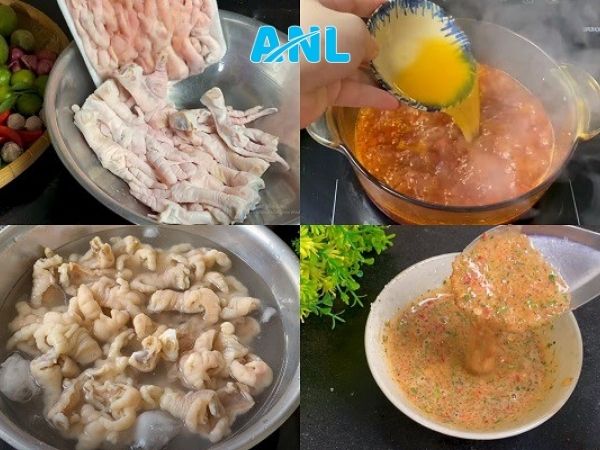 Nguyên liệu cần chuẩn bị để làm chân gà sốt Thái