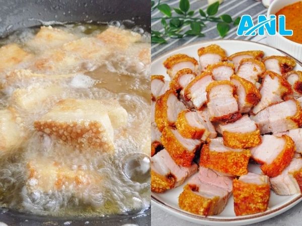 Chiên thịt ba rọi