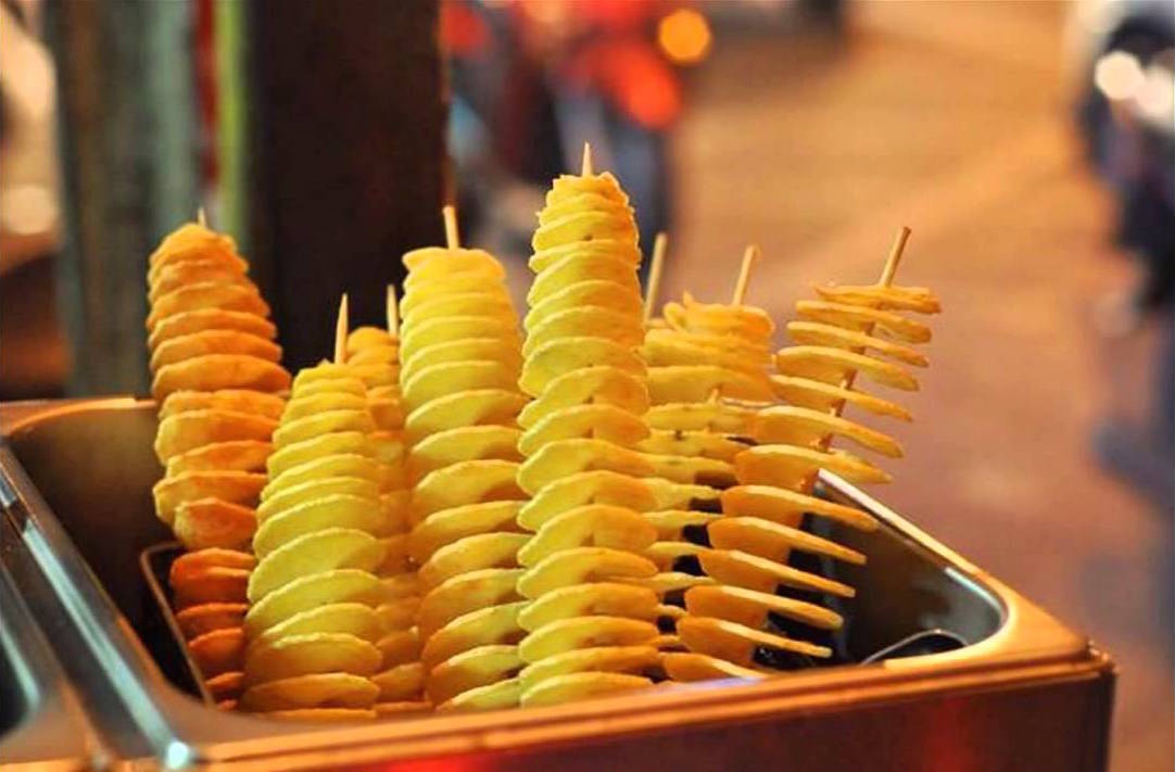 khoai tây lốc xoáy lắc bột gia vị phô mai