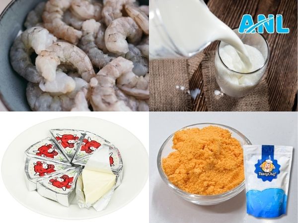 Nguyên liệu làm tôm chiên sốt trứng muối