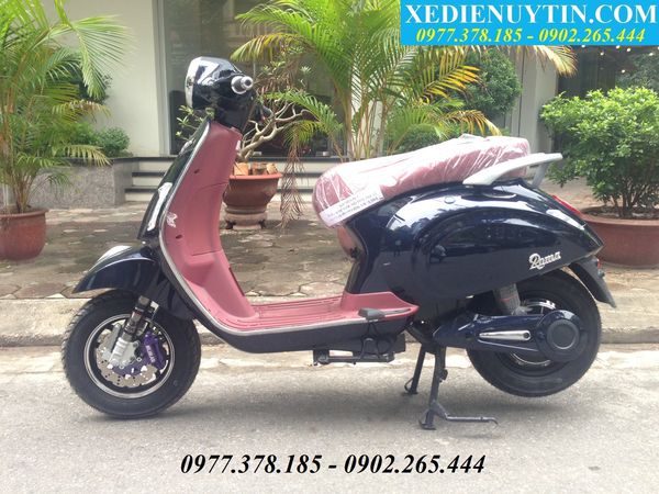 Xe máy điện Vespa Roma Plus mầu xanh cửu long