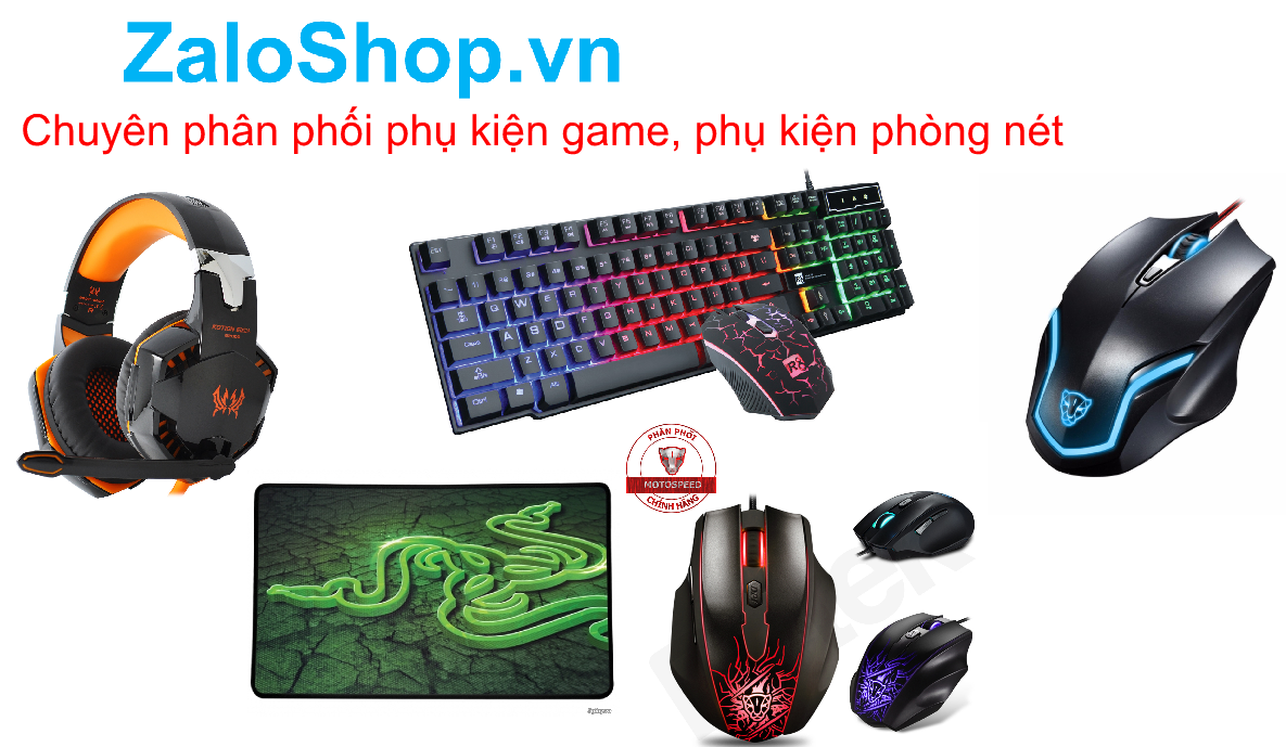 ZaloShop.vn nhà phân phối sỉ lẻ, chính hãng các thuơng hiệu Remax, Unitek, Ztek, Dtech, R8, EACH, Motospeed, Gamdias Chuyên phân phối phụ kiện game