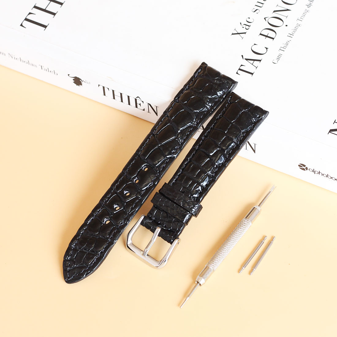 dây đồng hồ cá sấu da tay