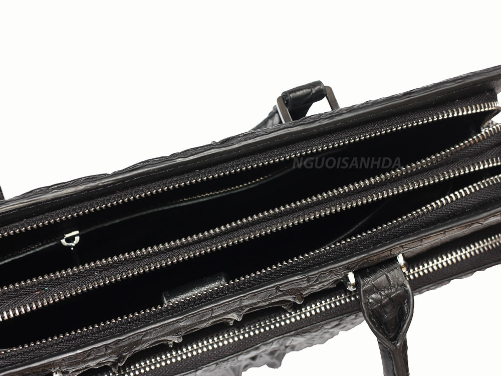 Cặp năm da cá sấu thật màu đen