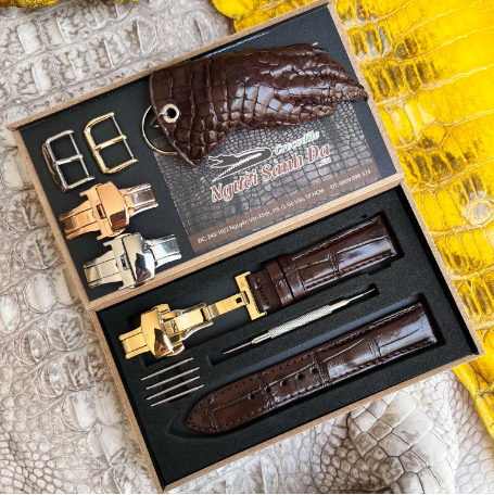 Dây đồng hồ da cá sâu vân bụng