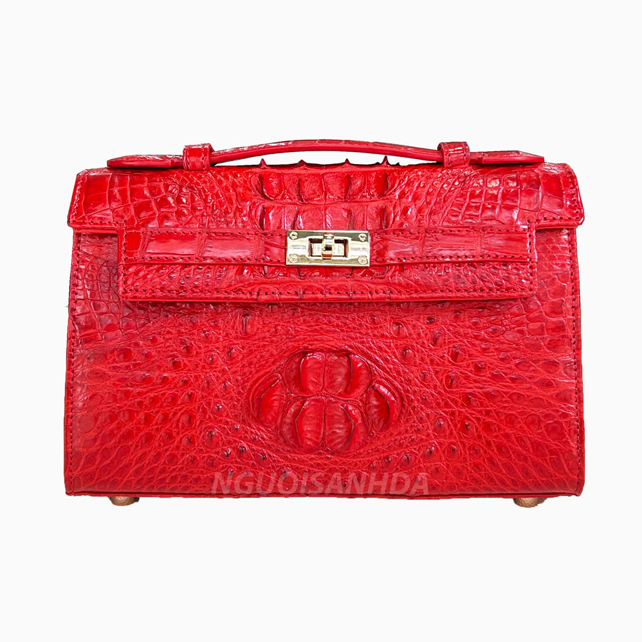 Túi xách da cá sấu màu đỏ