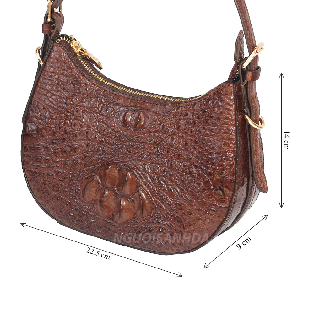 Kích thước túi da cá sấu màu nâu