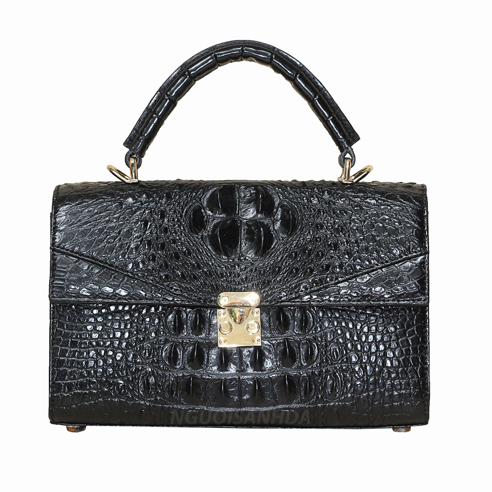 Túi xách da cá sấu màu đen