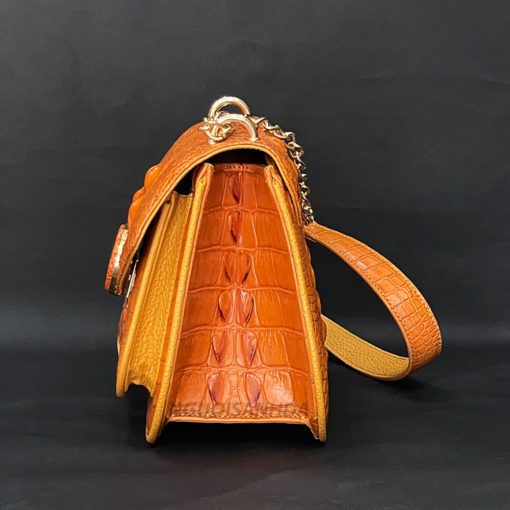 Túi đeo chéo da cá sấu thật