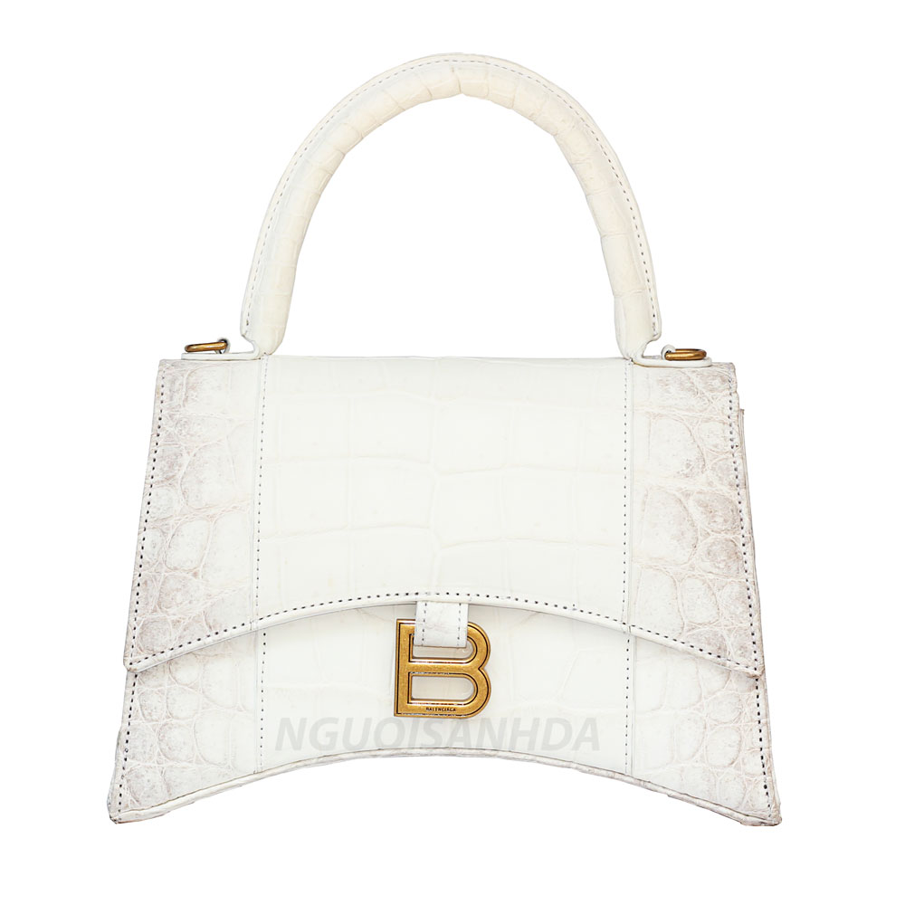 Túi xách da cá sấu màu bạch tạng