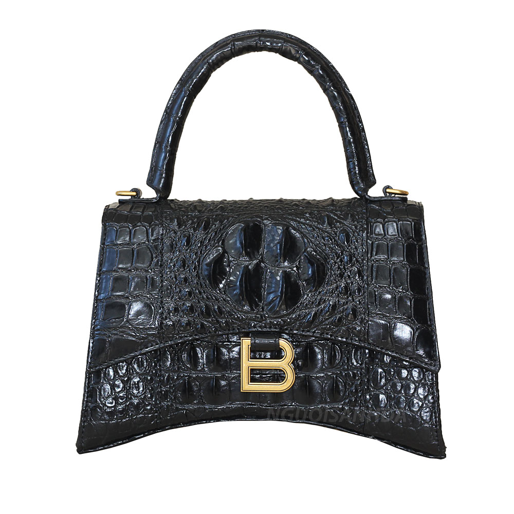Túi xách da cá sấu màu đen