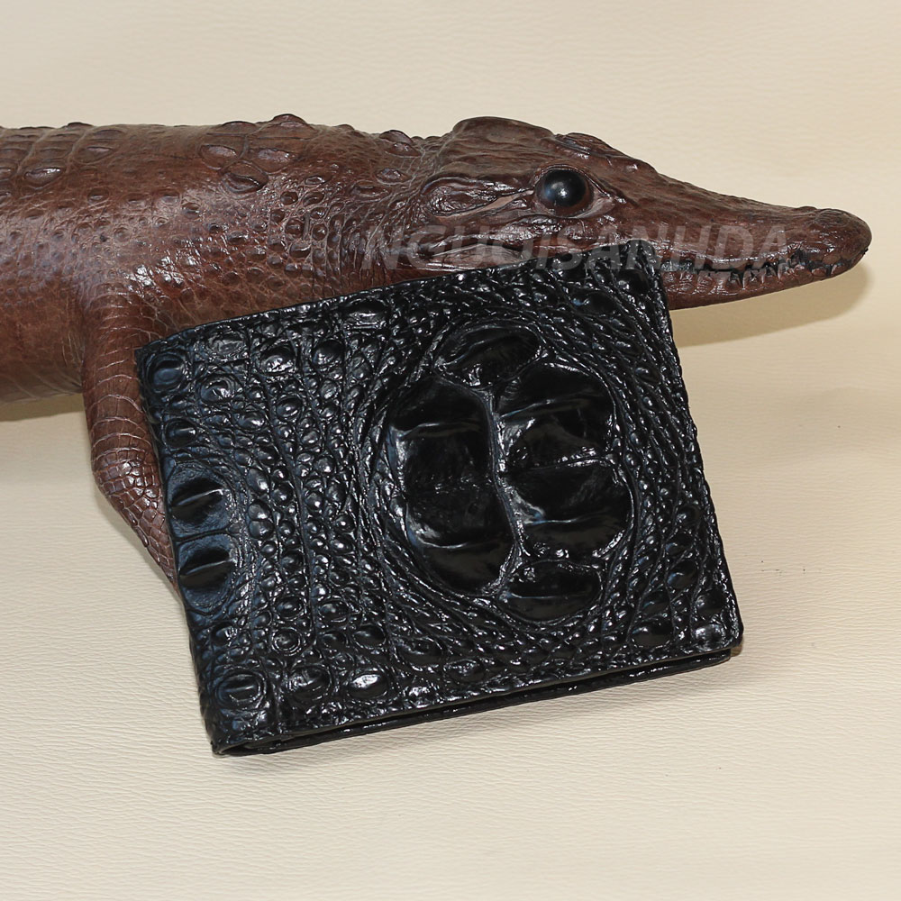 Ví năm da cá sấu màu đe 2 mặt